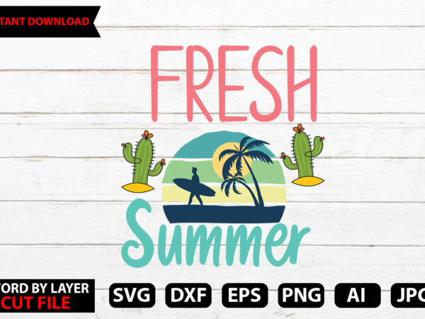 Fresh summer t-shirt design,hello summer tshirt design, png download, t shirt graphic, png download, digital download, sublimation