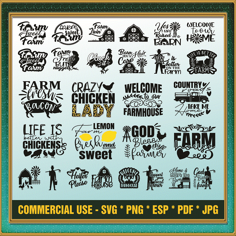 Bundle 100 Farmhouse SVG, Chicken Svg, Farm Life Svg, Farm Life Svg, Farm Clipart, Svg Cut Files, Digital Download 827950873