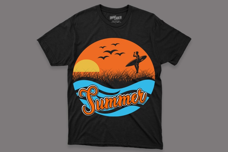 Bestselling Summer T-Shirt Design for Commercial use.