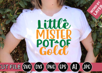Little Mister Pot Of Gold SVG Vector for t-shirt