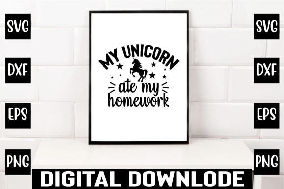 My unicorn ate my homework t shirt designs for sale