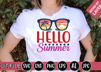 Hello Summer SVG Vector for t-shirt