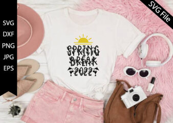 spring break 2022 t shirt template vector