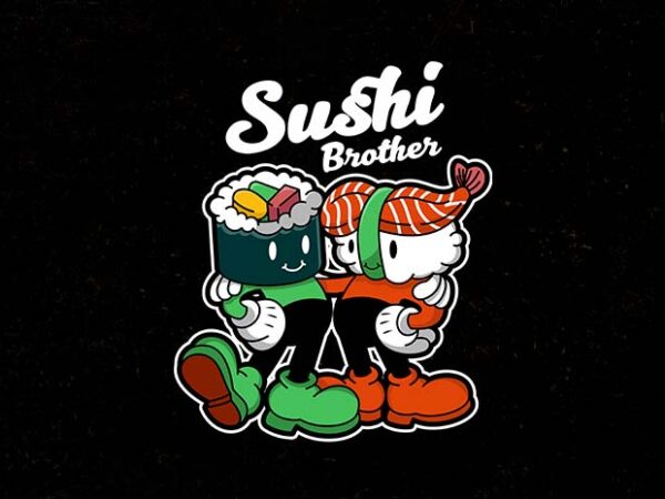 Sushi food t shirt template vector