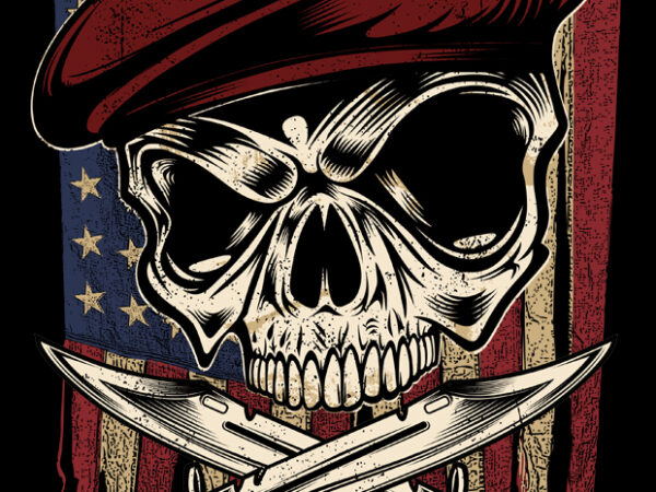 United states veteran skull illustration t shirt vector graphic