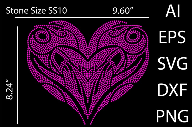 Best Selling Love Rhinestone Design Bundle for commercial use.