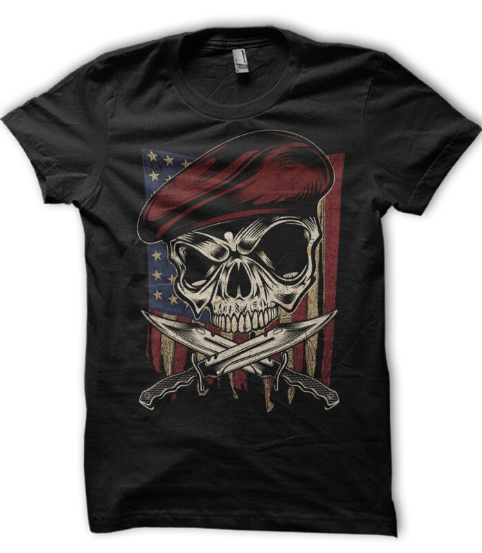 UNITED STATES VETERAN SKULL ILLUSTRATION