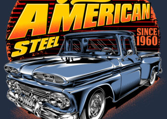 Vintage American Steel t shirt vector art