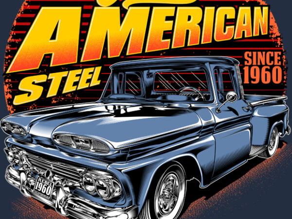 Vintage american steel t shirt vector art