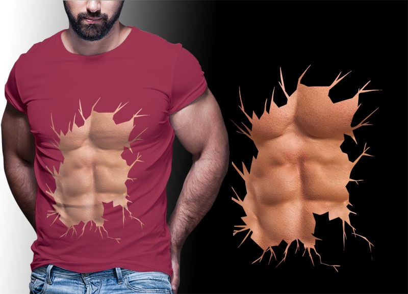 3d six pack t shirt design bundle