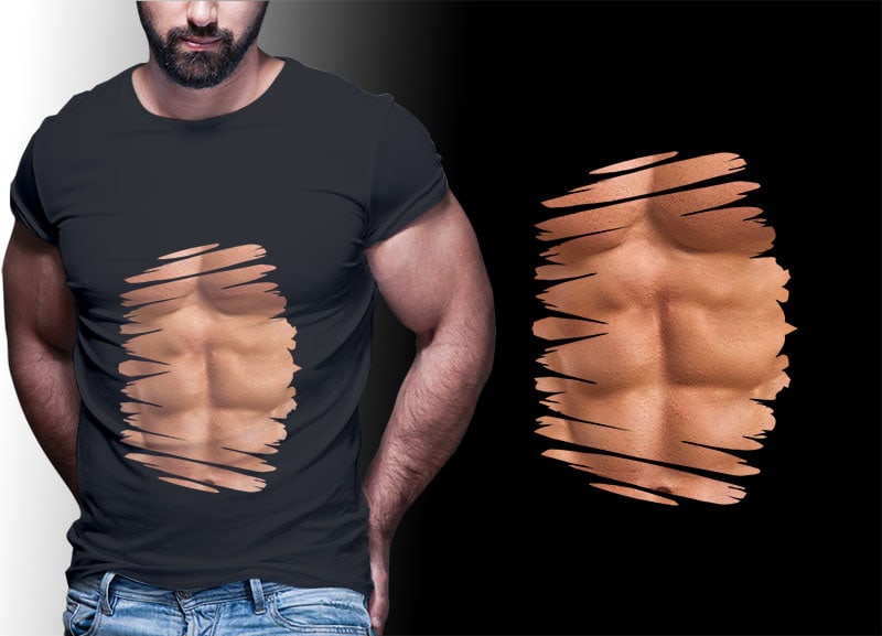 3d six pack t shirt design bundle