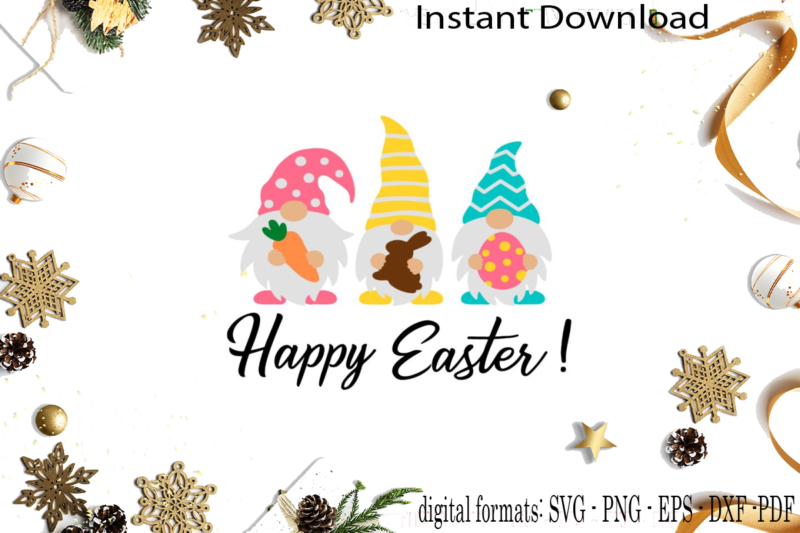 Happy Easter Lovely Gnomies Diy Crafts Svg Files For Cricut, Silhouette Sublimation Files