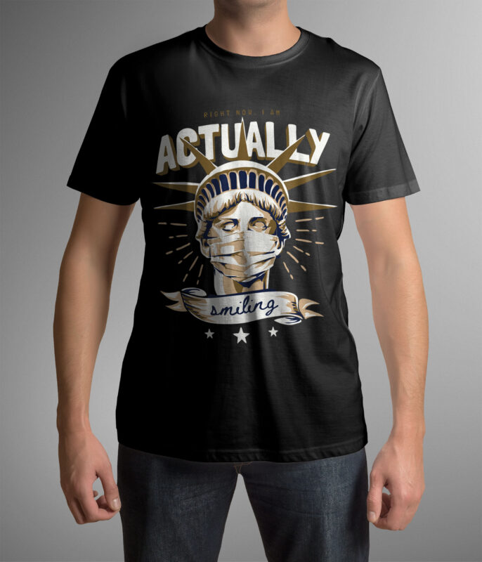 Actually Smilling t-shirt design illustration png