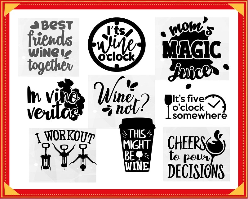 Bundle 30 Wine SVG Bundle, Funny Wine Vectors, Cut File, Clipart, Printable, Vector, Commercial Use, Instant download 573034719