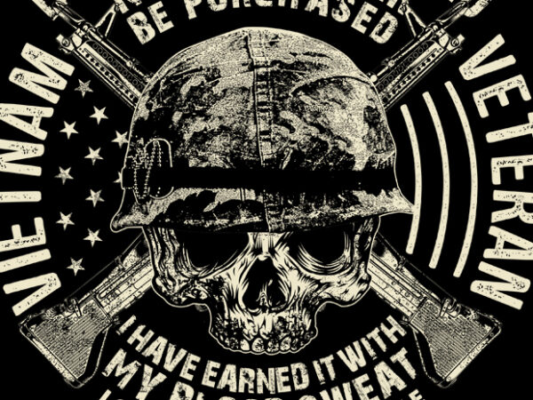 Vietnam veteran with skull illustration graphic