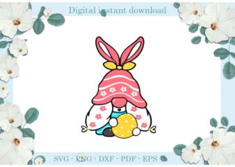 Easter Day Pink Bunny Easter Egg Diy Crafts Bunny Svg Files For Cricut, Easter Sunday Silhouette Easter Basket Sublimation Files, Cameo Htv Print