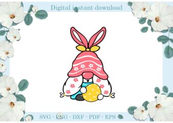 Easter Day Pink Bunny Easter Egg Diy Crafts Bunny Svg Files For Cricut, Easter Sunday Silhouette Easter Basket Sublimation Files, Cameo Htv Print