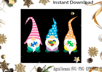 Gnomies Autism Awareness Support SVG Sublimation Files