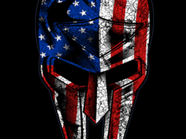 American warrior mask illustration t shirt vector