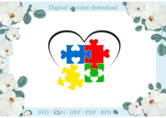 Autism Awareness Puzzle Vector Gift Ideas Diy Crafts Svg Files For Cricut, Silhouette Sublimation Files, Cameo Htv Print