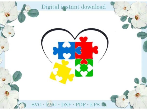 Autism awareness puzzle vector gift ideas diy crafts svg files for cricut, silhouette sublimation files, cameo htv print