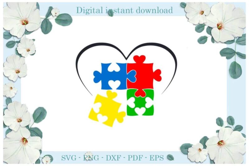 Autism Awareness Puzzle Vector Gift Ideas Diy Crafts Svg Files For Cricut, Silhouette Sublimation Files, Cameo Htv Print