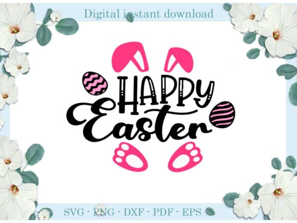 Happy easter day rabbit colorful diy crafts rabbit svg files for cricut, easter sunday silhouette quote sublimation files, cameo htv print graphic t shirt