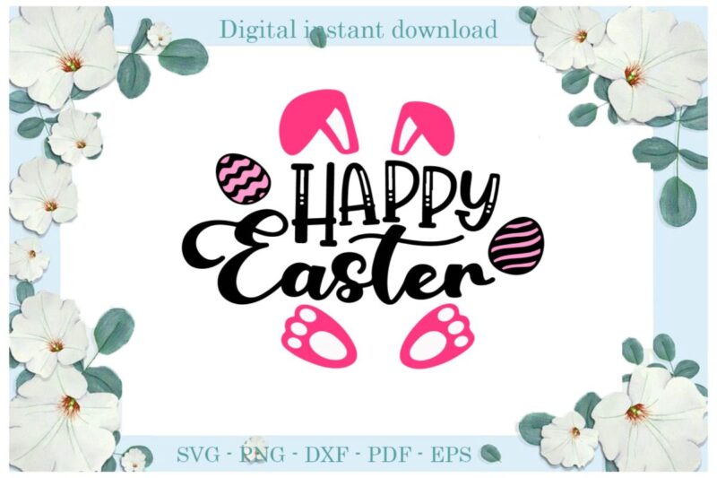 Happy Easter Day Rabbit Colorful Diy Crafts Christian Rabbit Svg Files For Cricut, Easter Sunday Silhouette Quote Sublimation Files, Cameo Htv Print