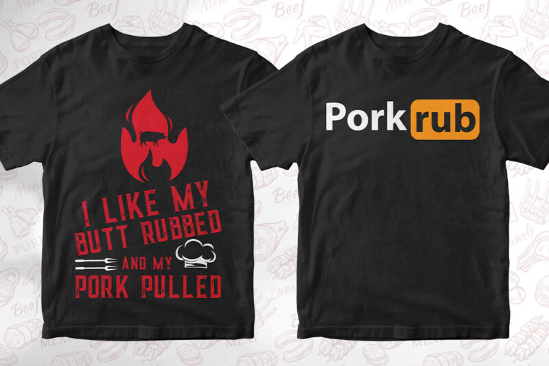 BBQ Grill 50 editable vector t-shirt designs bundle