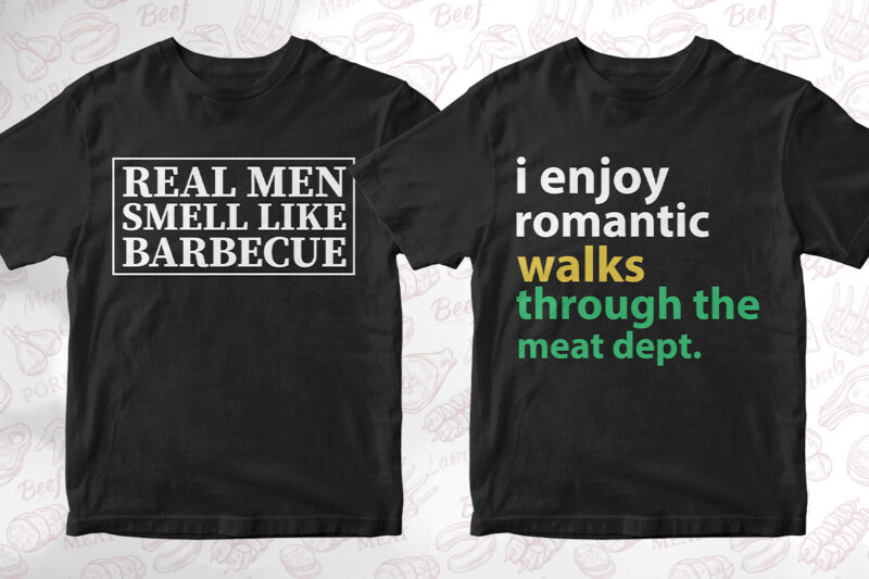 BBQ Grill 50 editable vector t-shirt designs bundle
