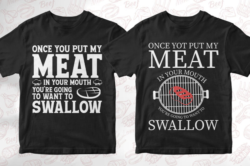 BBQ Grill 50 editable vector t-shirt designs bundle