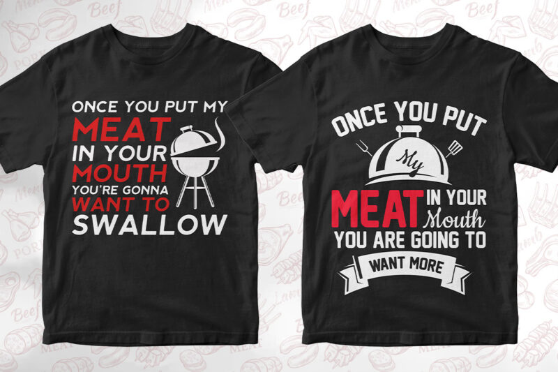 BBQ Grill 50 editable vector t-shirt designs bundle