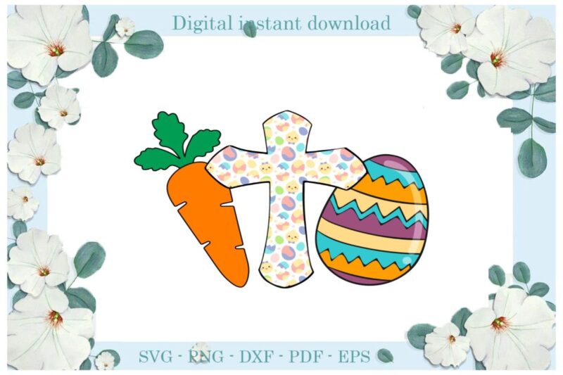 Autism Day Gifts Easter Egg Christian Cross Carrot Diy Crafts Christian Cross Svg Files For Cricut, Easter Sunday Silhouette Trending Sublimation Files, Cameo Htv Print