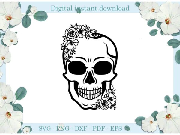 Trending gifts, skull head with flower diy crafts skull svg files for cricut, flower skull silhouette sublimation files, cameo htv prints t shirt designs for sale Trending gifts, skull head with flower diy crafts skull svg files for cricut, flower skull silhouette sublimation files, cameo htv prints t shirt designs for sale
