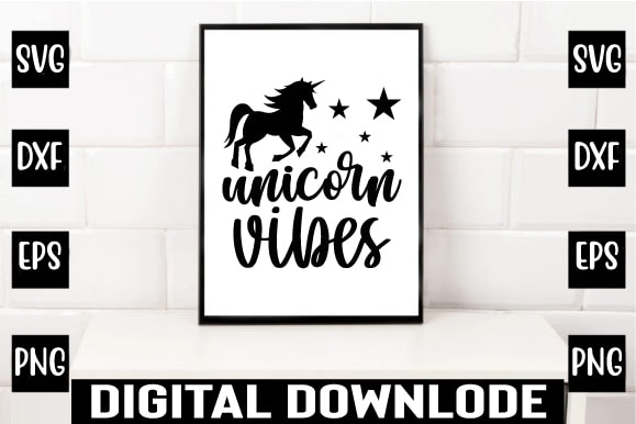 Unicorn vibes t shirt vector graphic