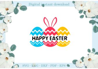 Happy Easter Day, Easter Egg Colorful Diy Crafts Bunny Svg Files For Cricut, Easter Sunday Silhouette Colorful Sublimation Files, Cameo Htv Print graphic t shirt