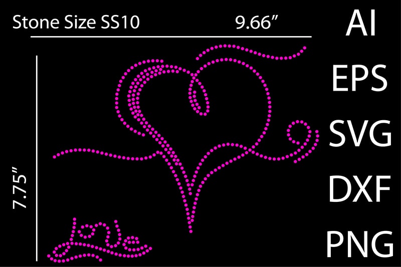 Best Selling Love Rhinestone Design Bundle for commercial use.