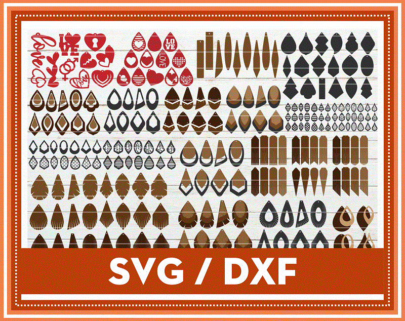 500 HUGE Earring Designs SVG Bundle, Different Earring Designs, Cuttable Leather Wood Acrylic, SVG Cut Files, Instant Digital Download 690958284