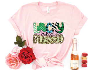 lucky and blessed sublimation t shirt vector graphic