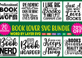 Book Lover SVG Bundle t-shirt design