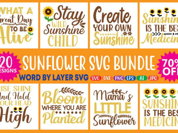 Sunflower svg bundle t shirt template vector