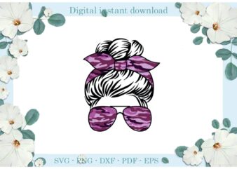 Trending gifts, Women with Purple Zebra texture Turban Diy Crafts Purple Glasses Svg Files For Cricut, Turban Silhouette Sublimation Files, Cameo Htv Prints
