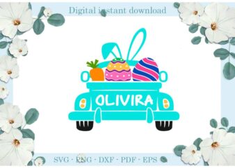 Easter Day Gifts Truck Easter Egg OliviraDiy Crafts Easter Truck Svg Files For Cricut, Easter Sunday Silhouette Colorful Sublimation Files, Cameo Htv Print