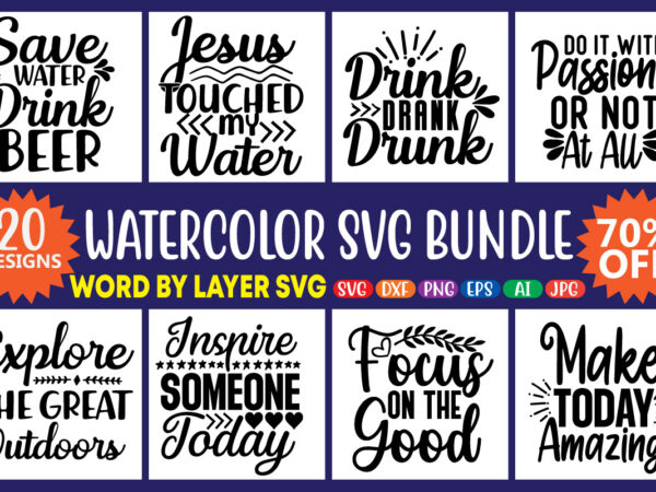 Watercolor svg bundle t shirt design for sale