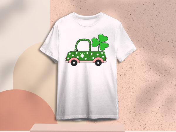 St patricks day leaf clover green truck diy crafts svg files for cricut, silhouette subliamtion files, cameo htv print t shirt template vector