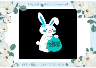 Easter Day Gifts Cute Rabbit Hold Easter Egg Diy Crafts Easter Bunny Svg Files For Cricut, Easter Sunday Silhouette Colorful Sublimation Files, Cameo Htv Print