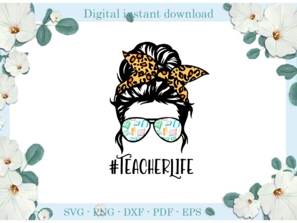 Trending gifts, teacher life women wear leopard skin turban diy crafts teacher life svg files for cricut, women wear turban silhouette sublimation files, cameo htv prints t shirt designs for sale