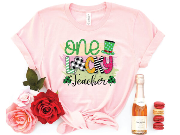 One lucky teacher sublimation t shirt design online