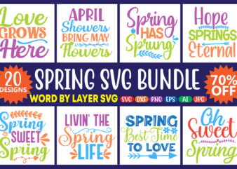Spring Svg Bundle t shirt template vector