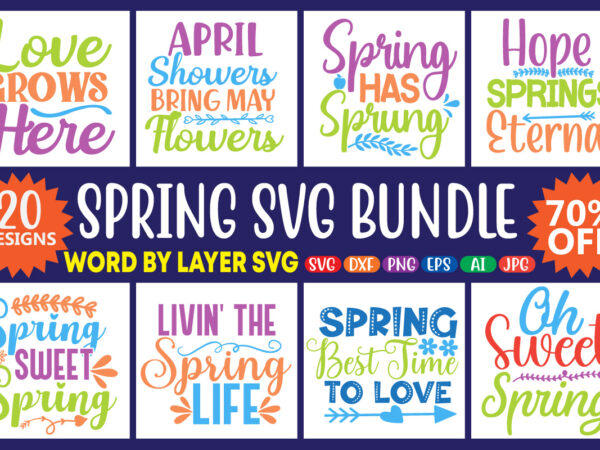 Spring svg bundle t shirt template vector